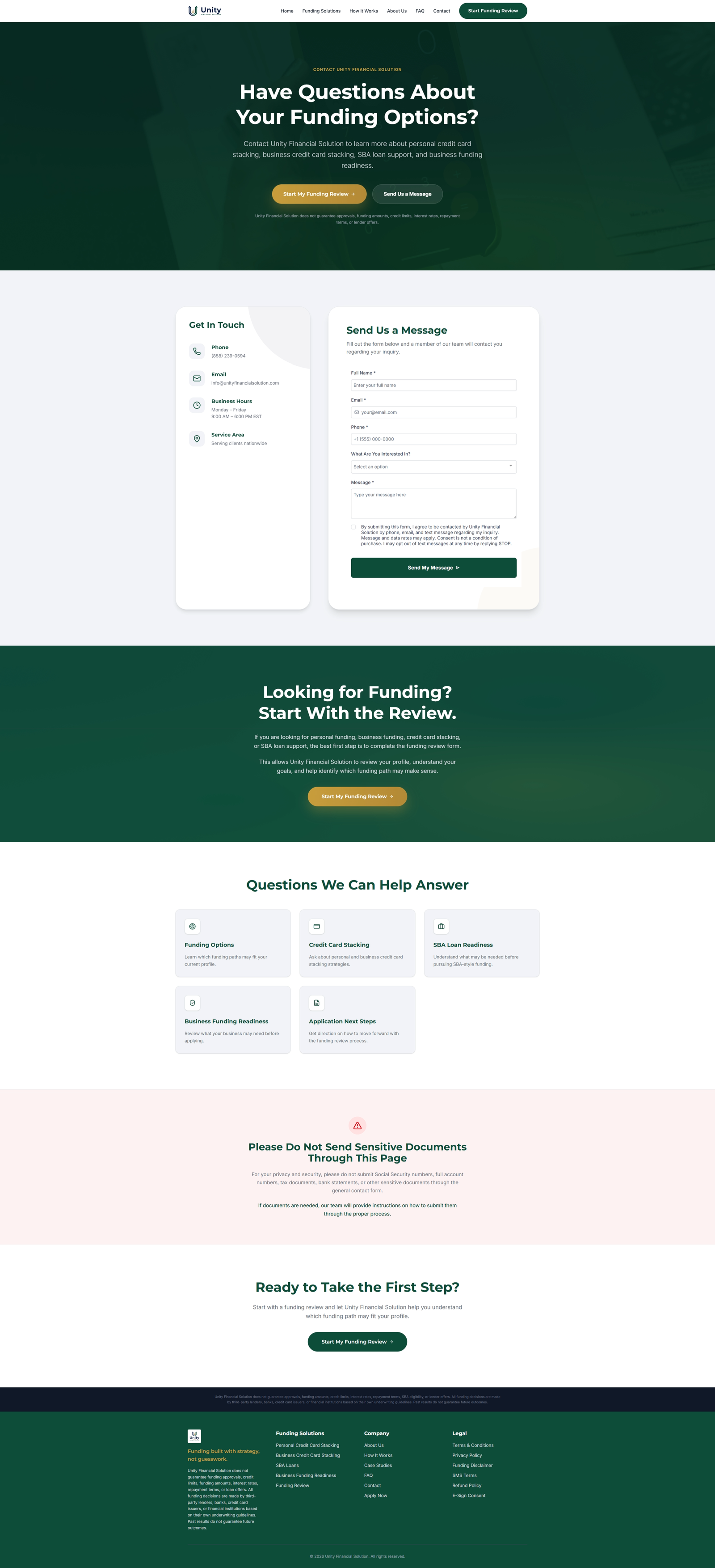 Unity Financial Solution - Funding Website & GoHighLevel Integration screenshot 8
