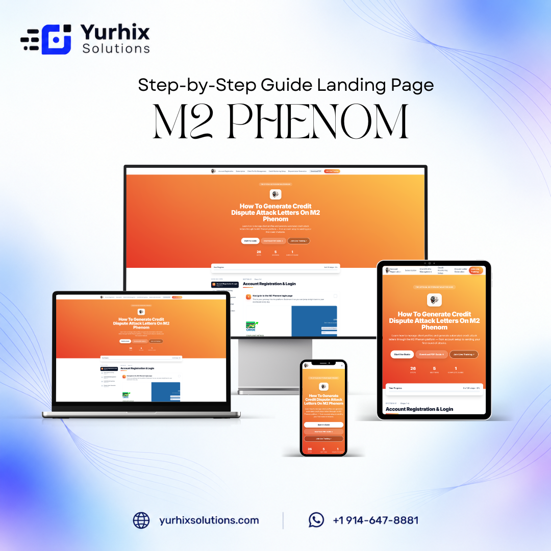 M2 Phenom - Step-by-Step Guide Landing Page screenshot