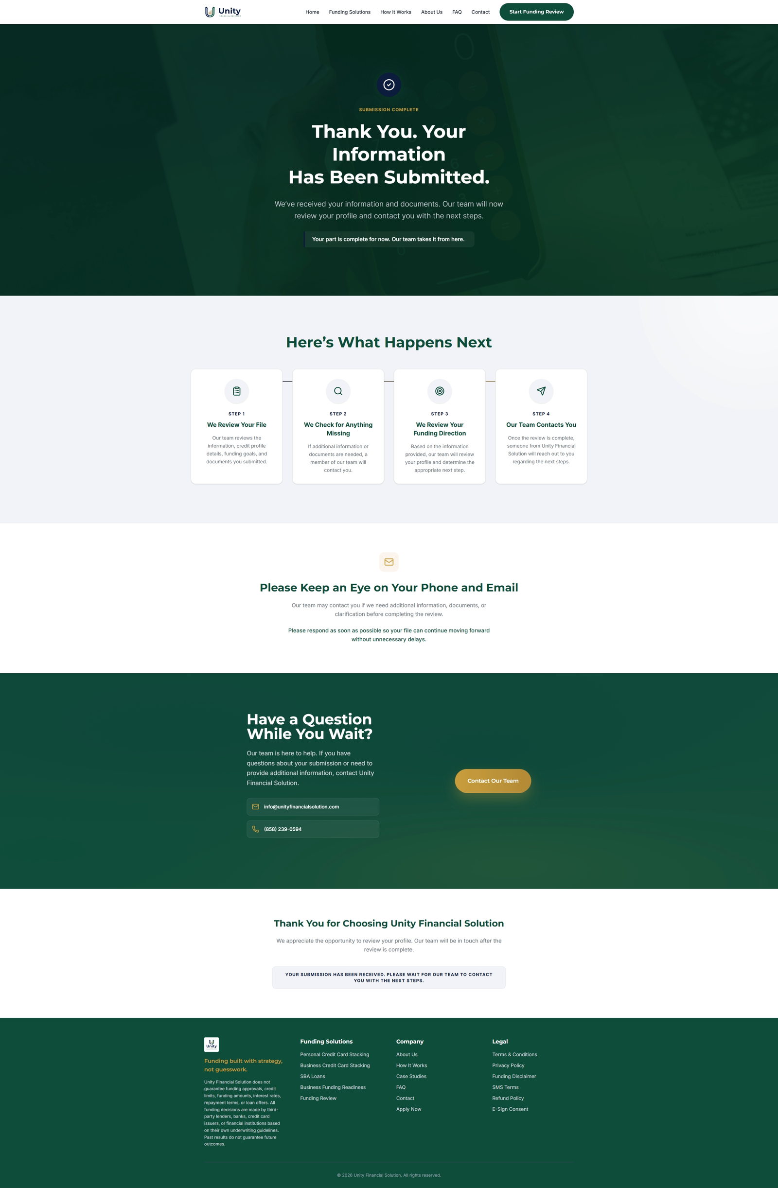 Unity Financial Solution - Funding Website & GoHighLevel Integration screenshot 3