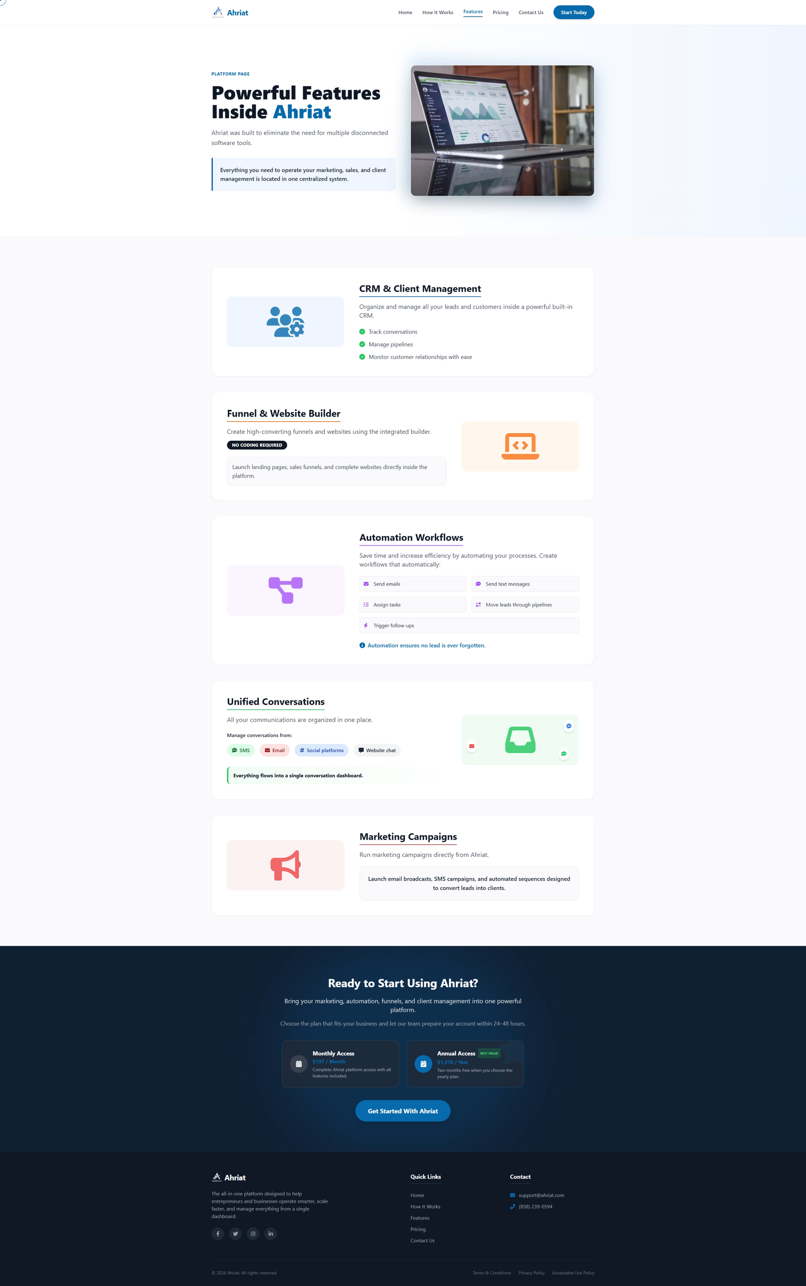 Ahriat - SaaS Business Website & Custom Admin Portal screenshot 5