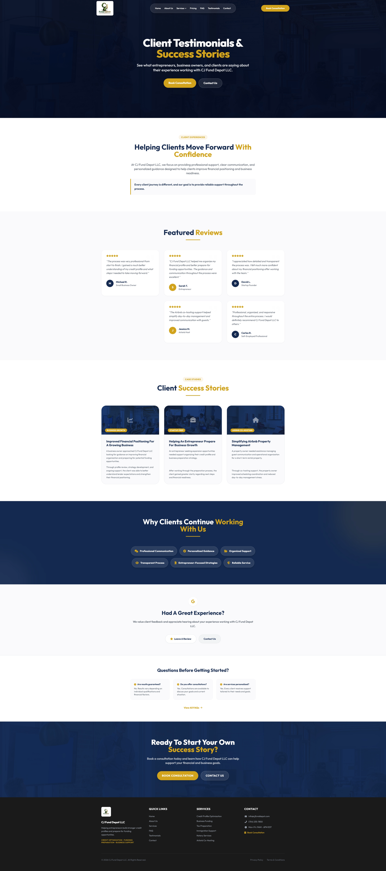 CJ Fund Depot LLC Business Website & GoHighLevel Automation screenshot 4