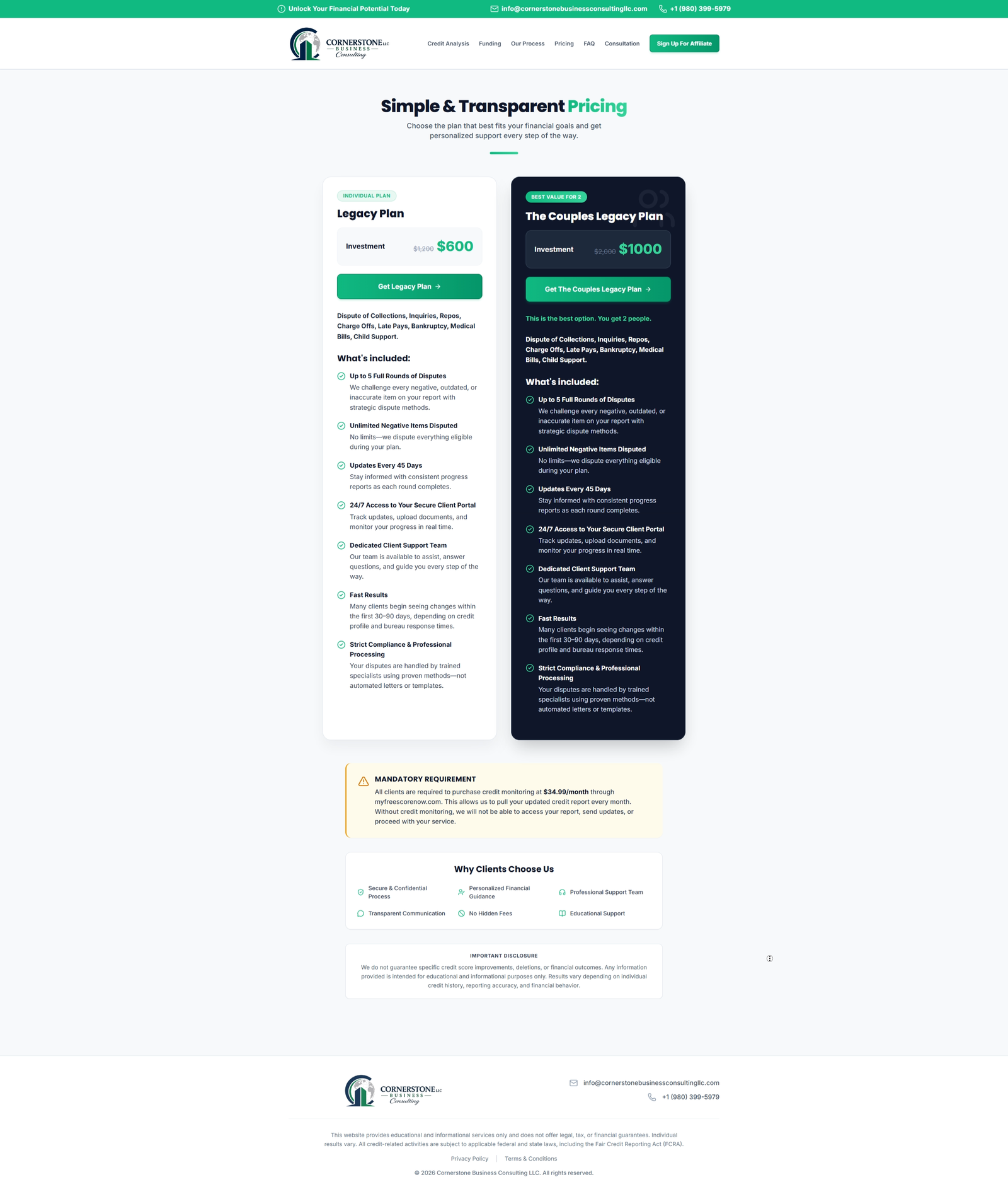 Cornerstone Business Consulting LLC screenshot 2