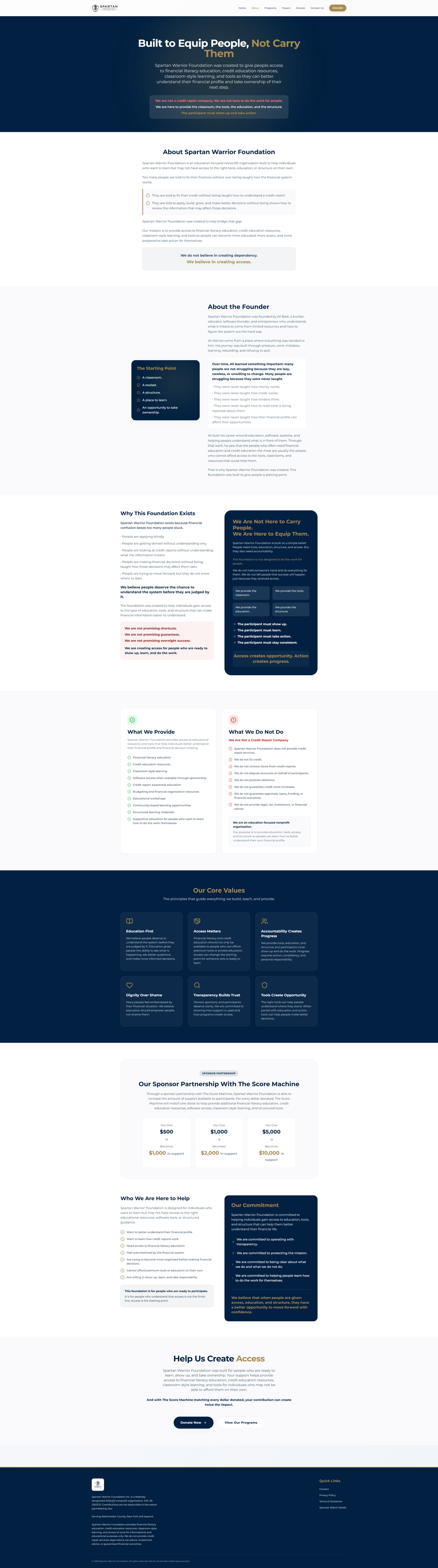Spartan Warrior Foundation - Nonprofit Website & Donation Platform screenshot 8