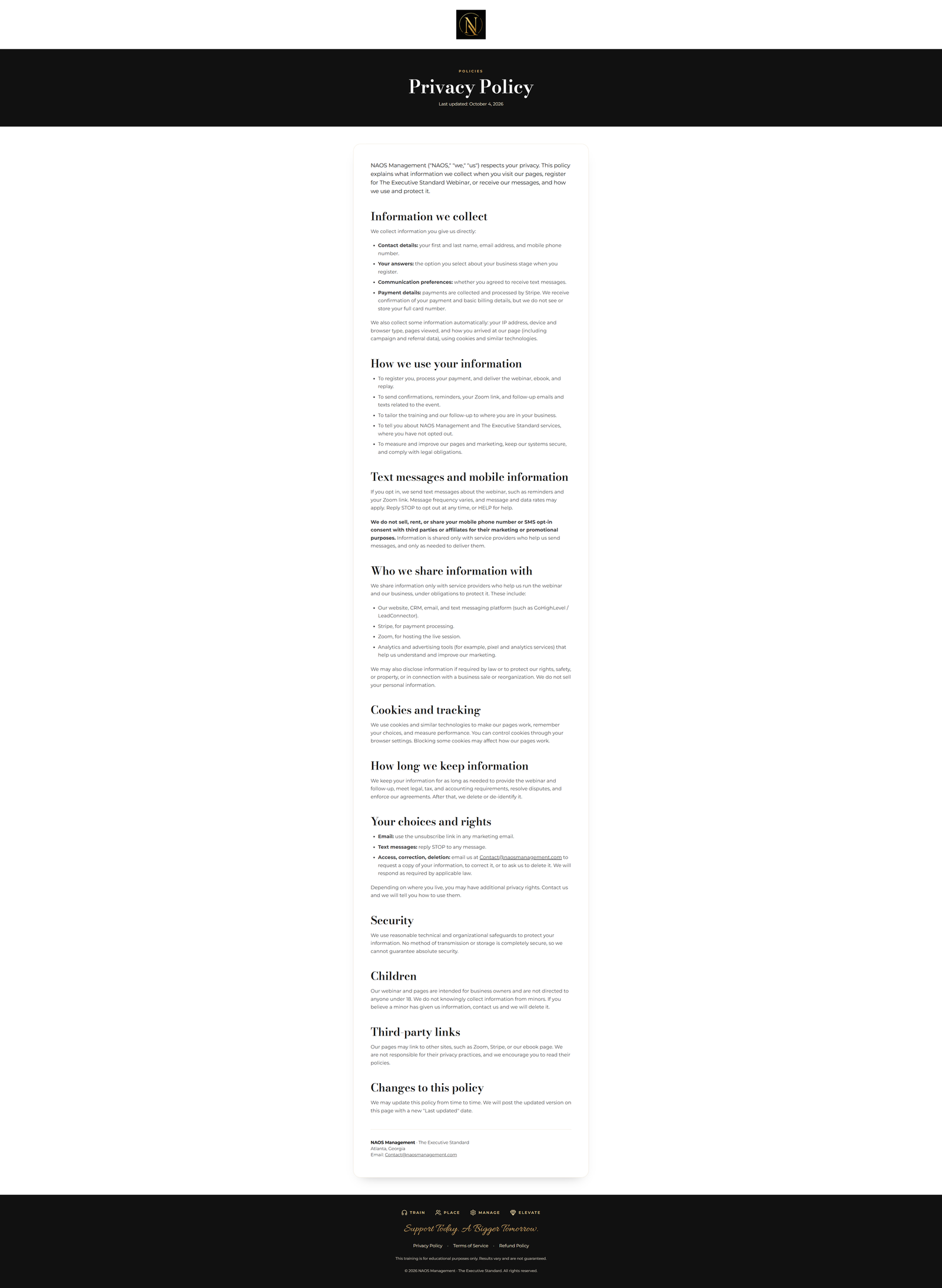 NAOS Management Executive Standard Webinar screenshot 7