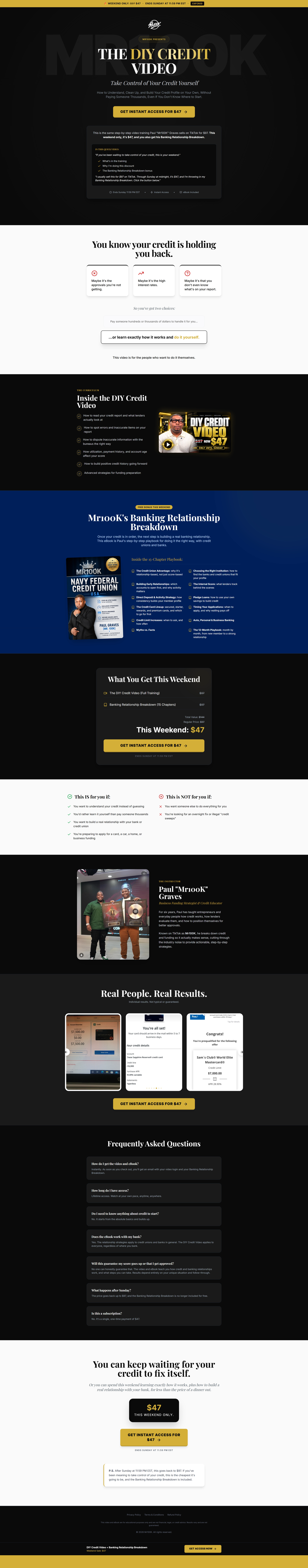 Mr100K DIY Credit Video & eBook Sales Funnel screenshot 2