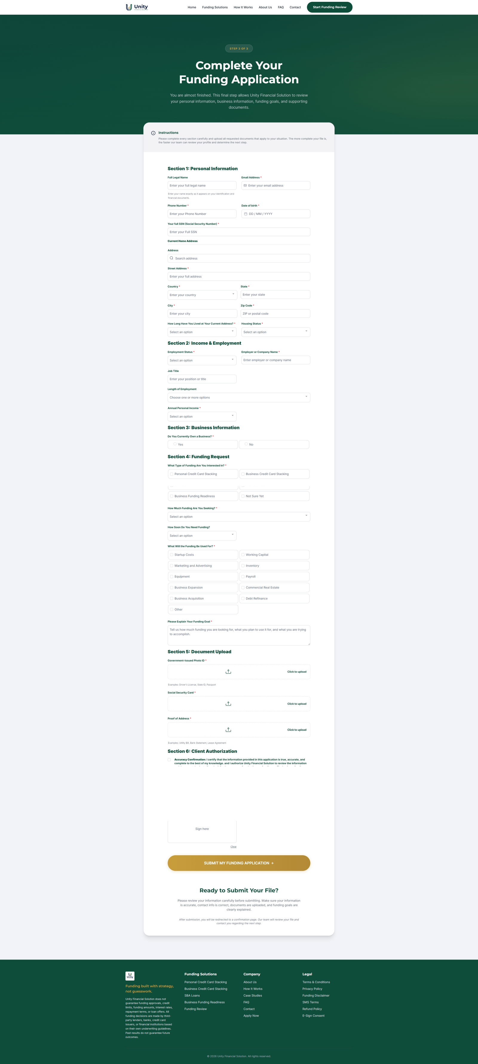 Unity Financial Solution - Funding Website & GoHighLevel Integration screenshot 4