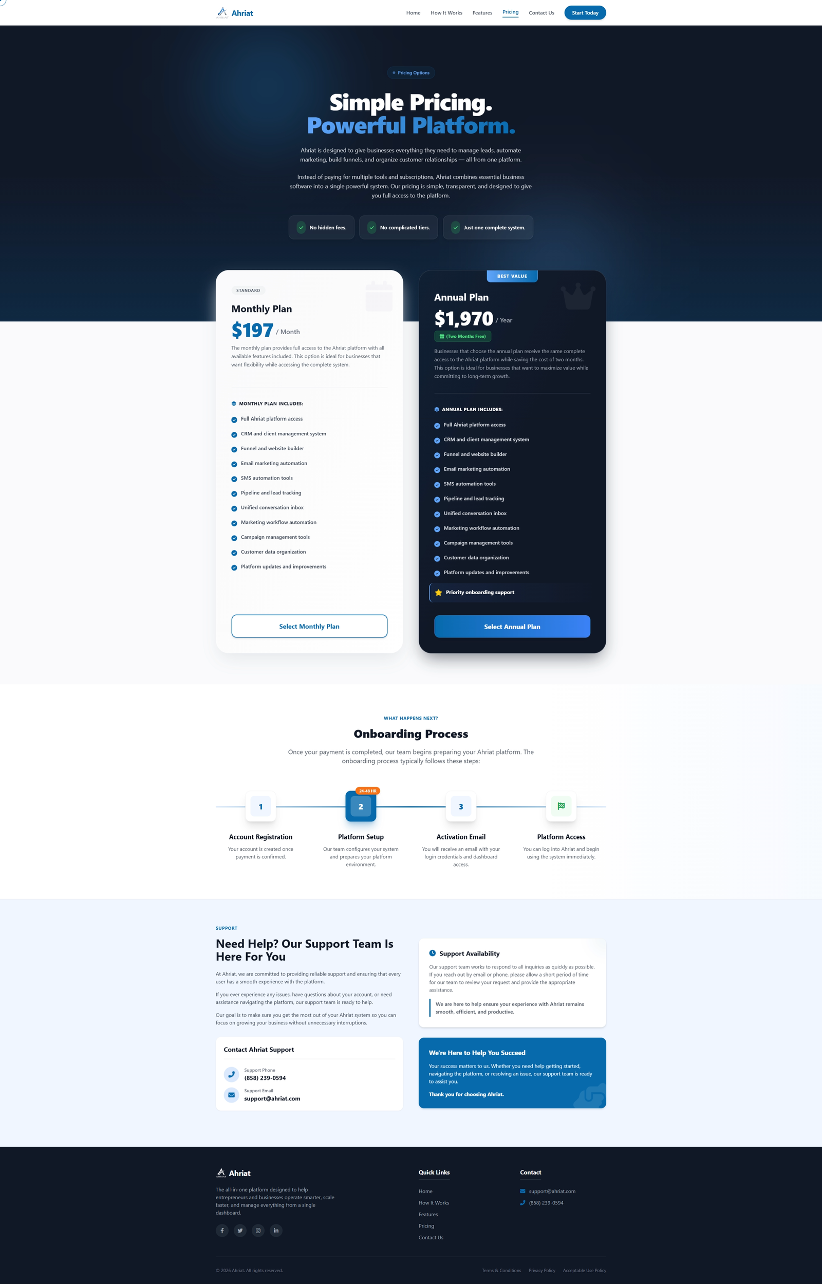 Ahriat - SaaS Business Website & Custom Admin Portal screenshot 4