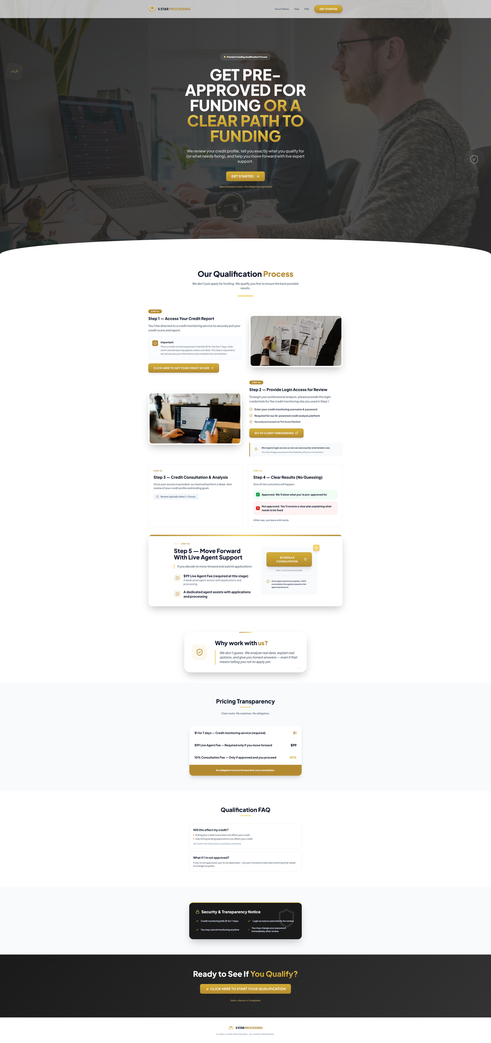 5 Star Processing Landing Page screenshot 2
