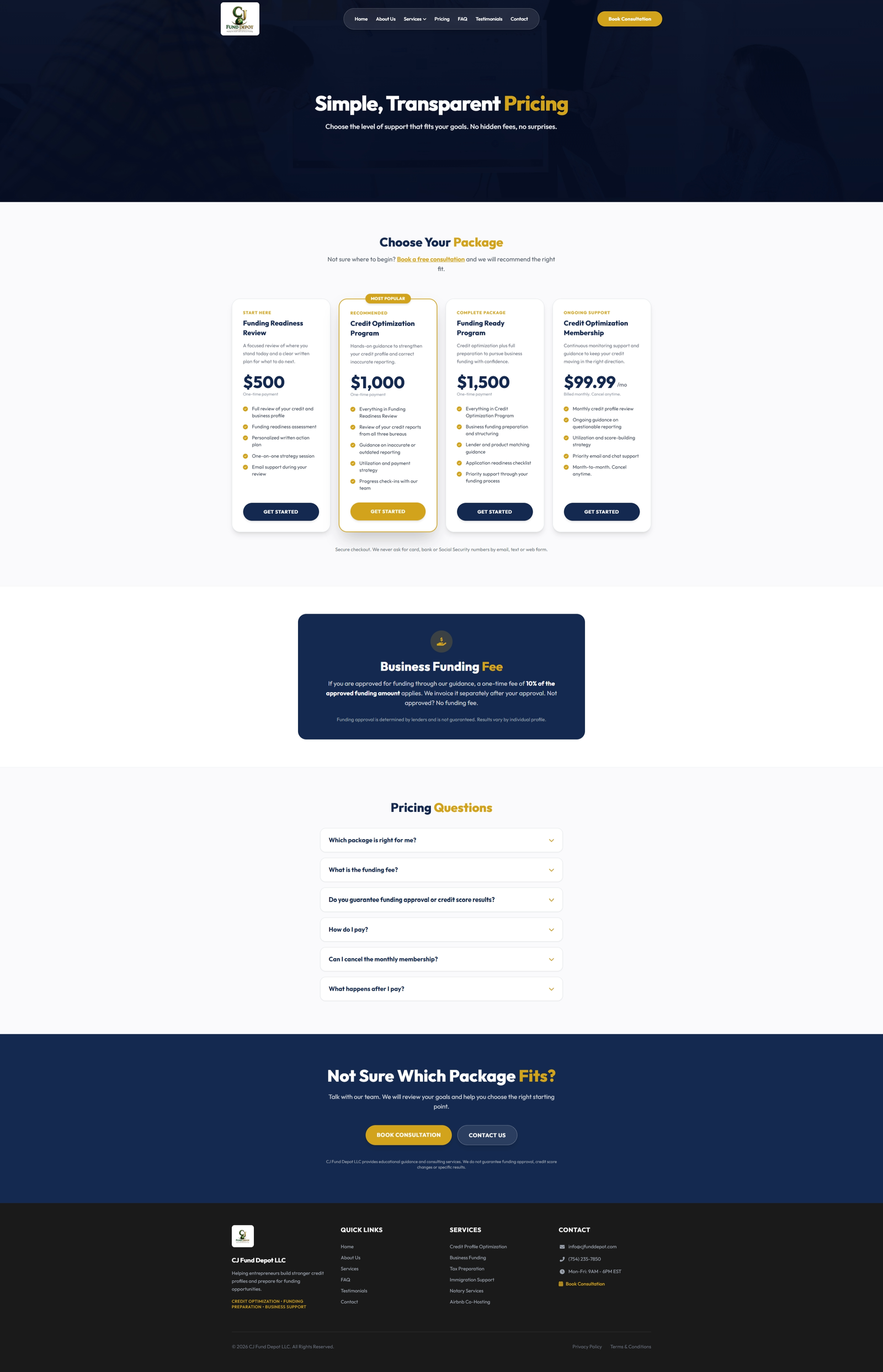CJ Fund Depot LLC Business Website & GoHighLevel Automation screenshot 6