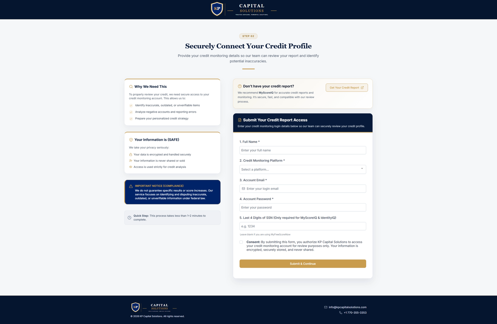 KP Capital Solutions - Credit Consultation Funnel & Automation screenshot 5
