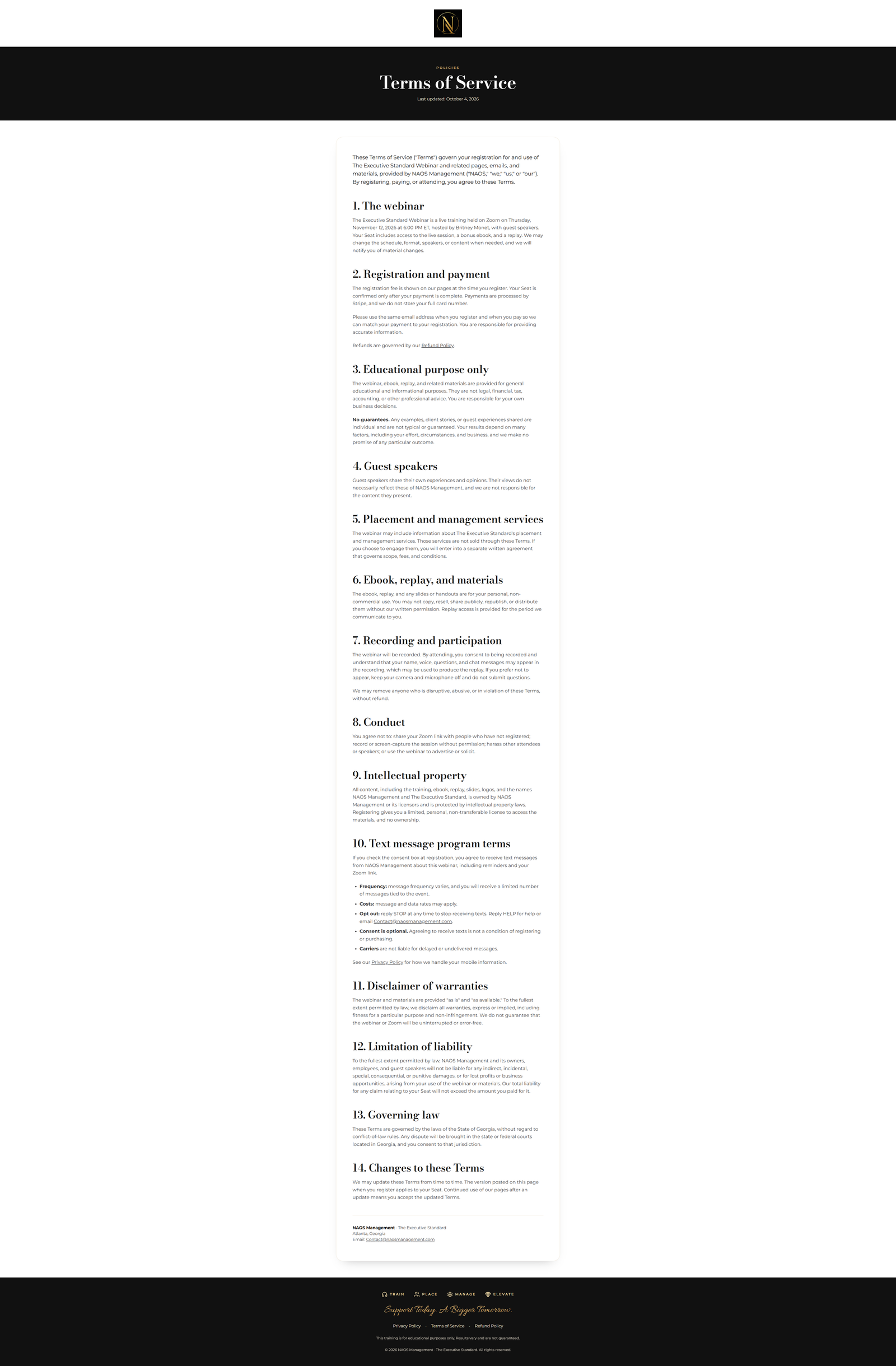 NAOS Management Executive Standard Webinar screenshot 6