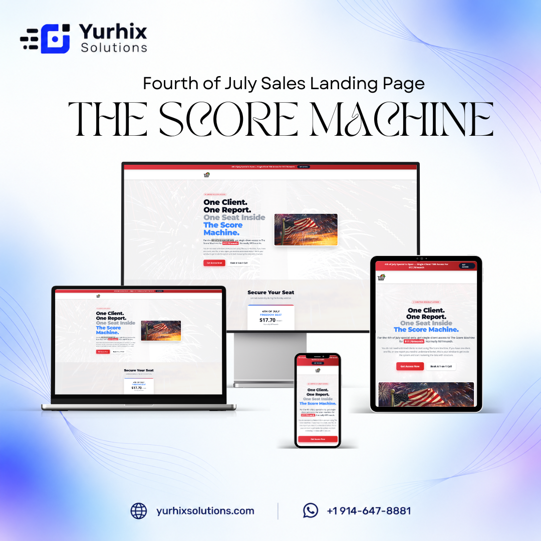 The Score Machine - Fourth of July Sales Landing Page screenshot