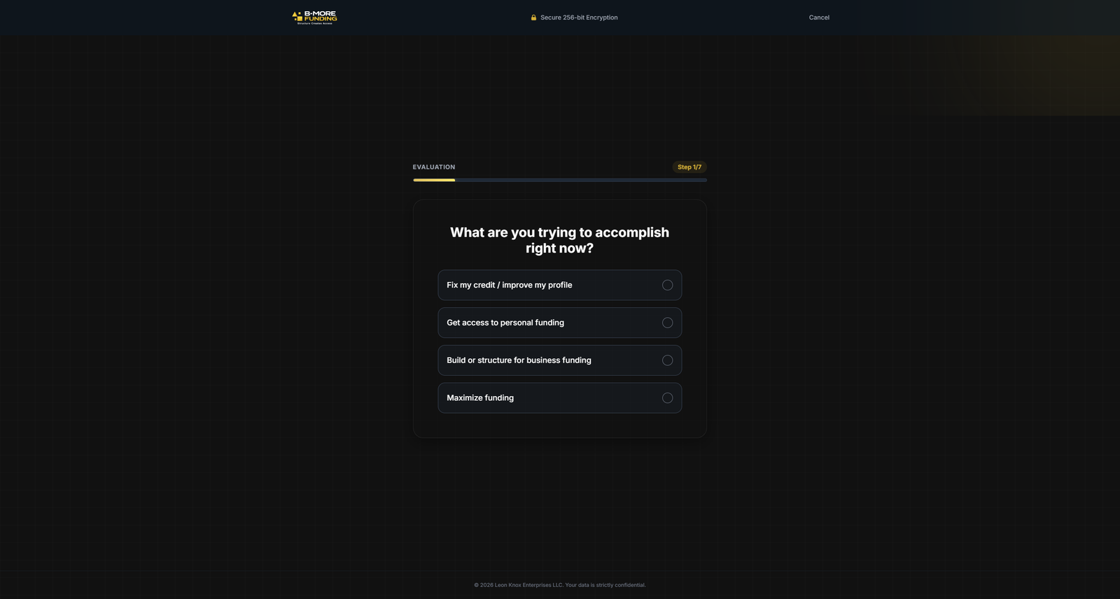 B-More Funding Funding Quiz Funnel & Automation screenshot 5
