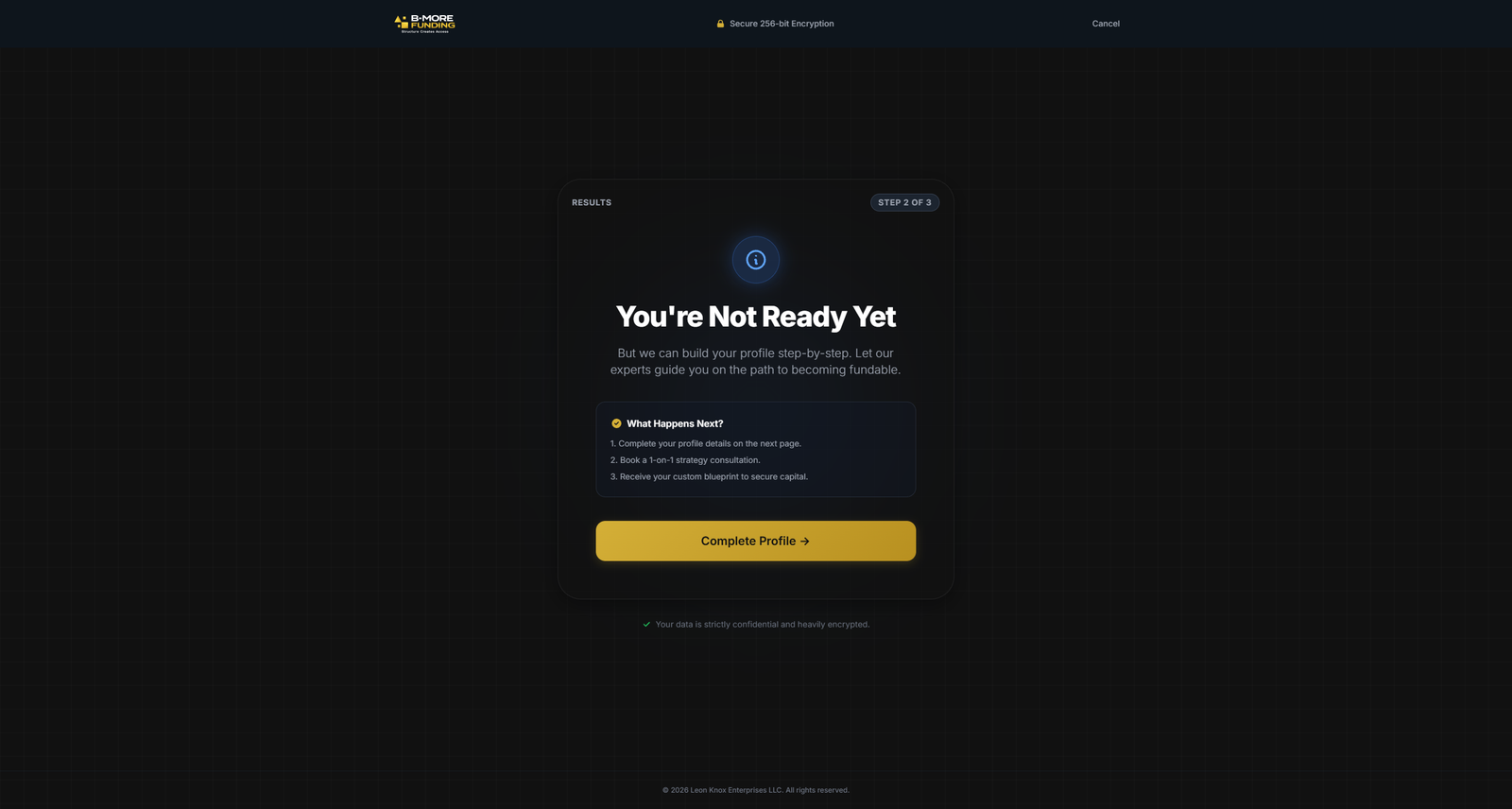 B-More Funding Funding Quiz Funnel & Automation screenshot 6
