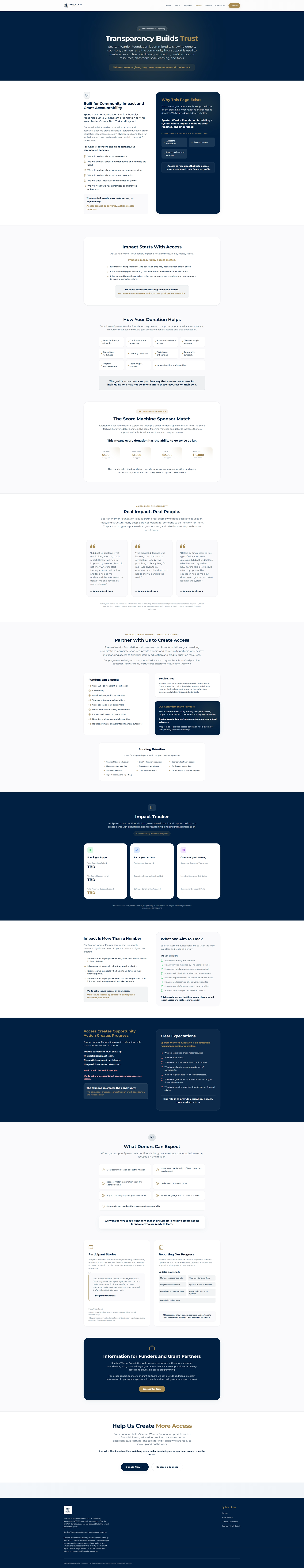 Spartan Warrior Foundation - Nonprofit Website & Donation Platform screenshot 6